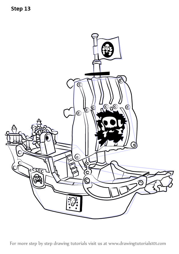 Learn How To Draw A Pirate Ship Other Step By Step Drawing Tutorials