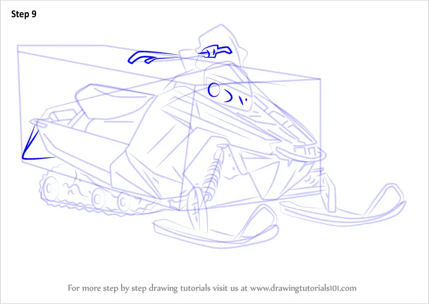 How to Draw a Snowmobile (Other) Step by Step