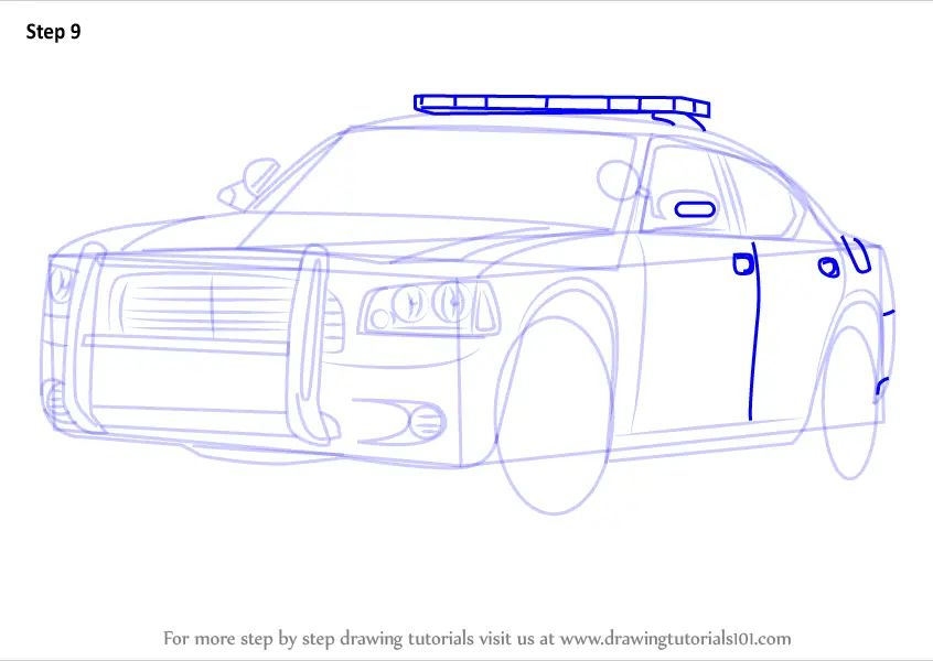 Learn How To Draw A Dodge Police Car Police Step By Step