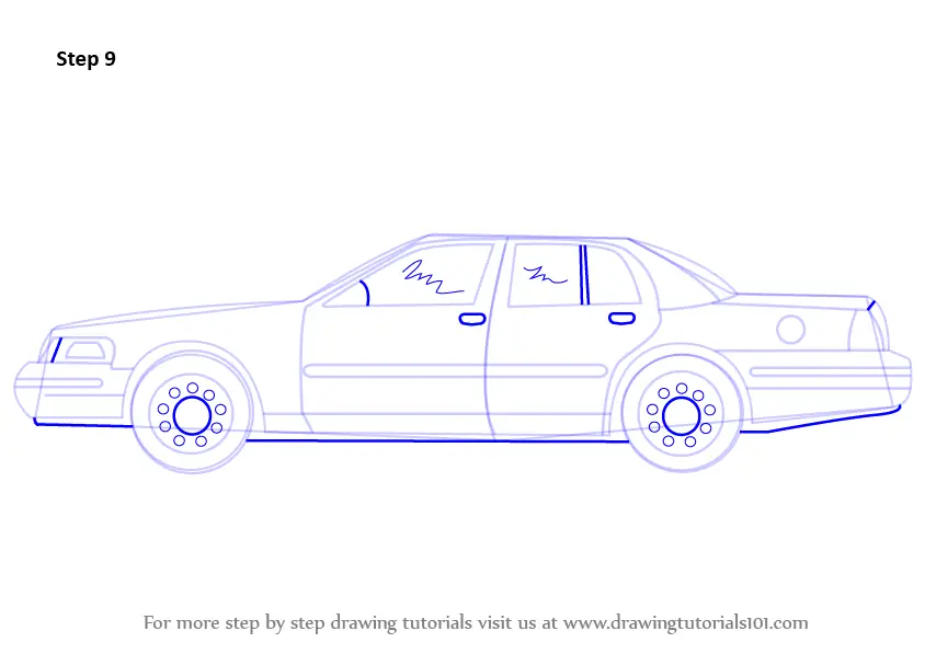 Learn How to Draw Police Car Victoria (Police) Step by Step : Drawing