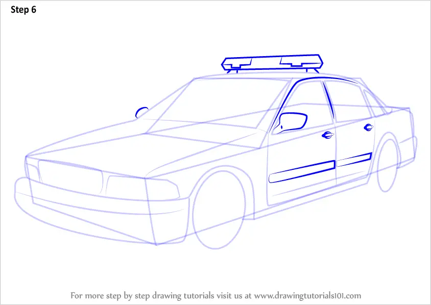 How to Draw a Police Car Step by Step - Easy Drawing Tutorial For Kids