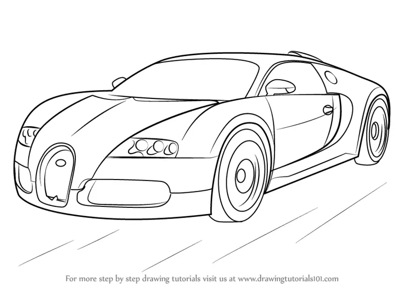 Contour Drawing Sports Coupe Bugatti Chiron Stock Vector (Royalty Free)  1916427185 | Shutterstock