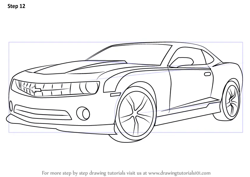 How To Draw A Chevrolet Camaro Sports Cars Step By Step