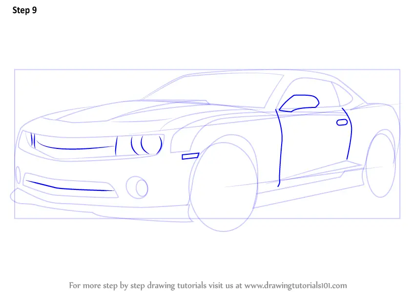 how to draw a chevy camaro step by step