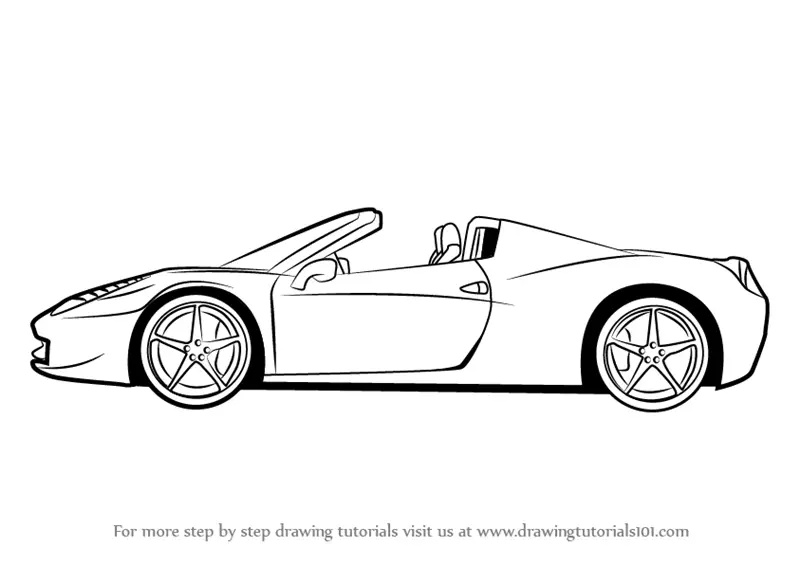 Ferrari Cartoon Side View