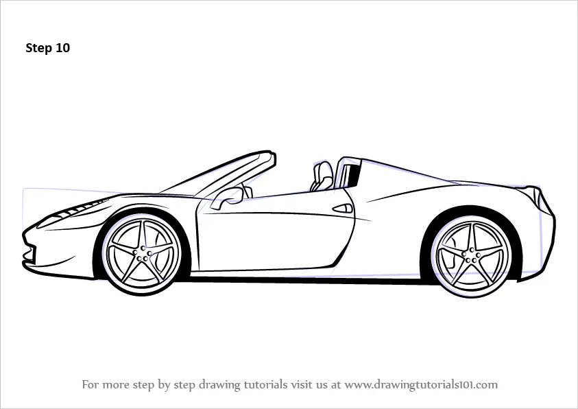 How to Draw a Ferrari (Sports Cars) Step by Step