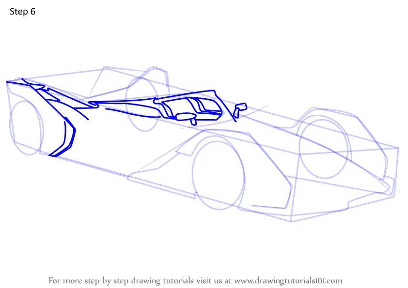 How to Draw Formula E (Sports Cars) Step by Step | DrawingTutorials101.com