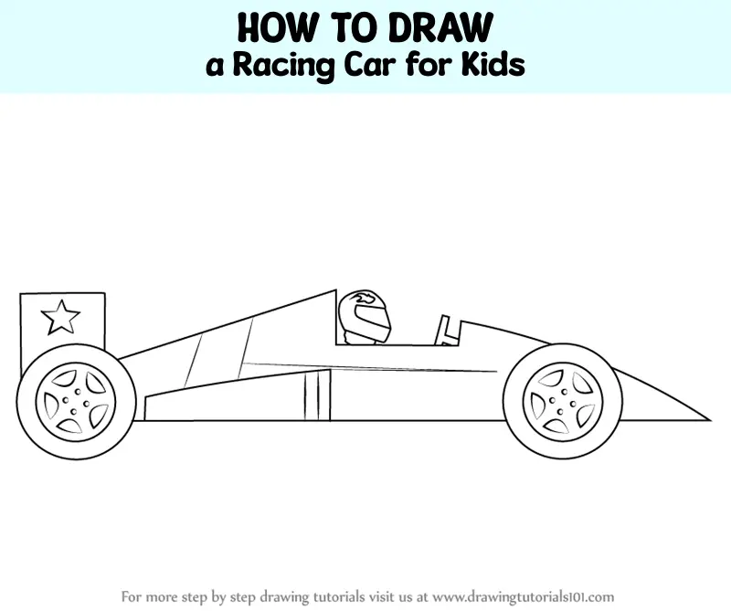 How to draw a race car step by step easy - Car drawing and coloring -  YouTube