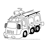 How to Draw a Fire Fighter Truck