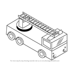 How to Draw Fire truck with Ladder