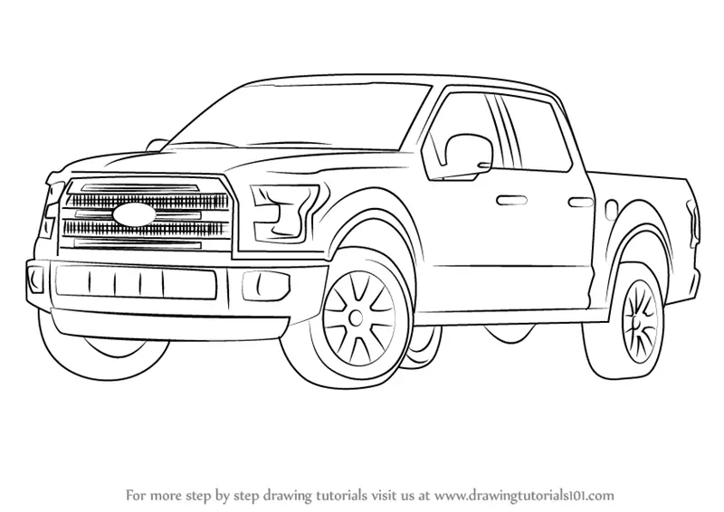 Learn How To Draw Ford F 150 Truck Trucks Step By Step