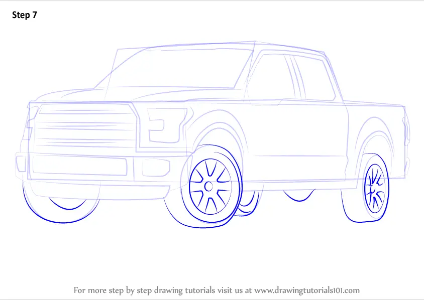 How to Draw Ford F150 Truck (Trucks) Step by Step