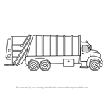 How to Draw Garbage Dumper Truck