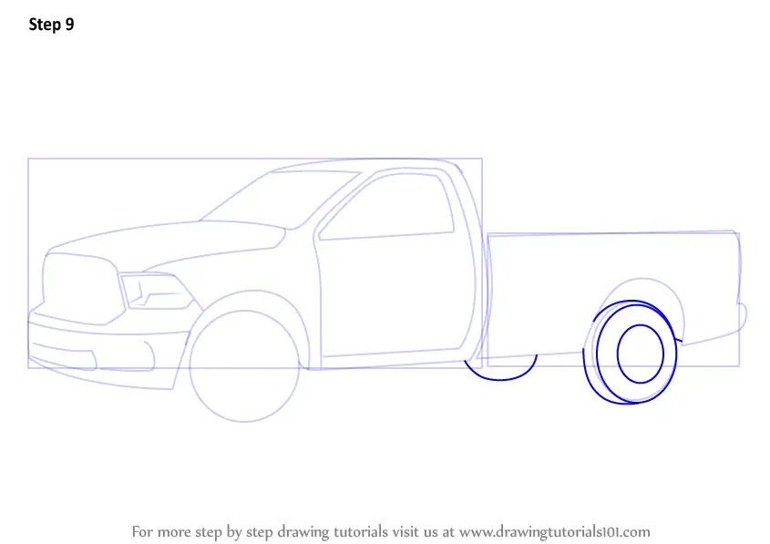 Learn How to Draw a Pickup Truck (Trucks) Step by Step : Drawing Tutorials