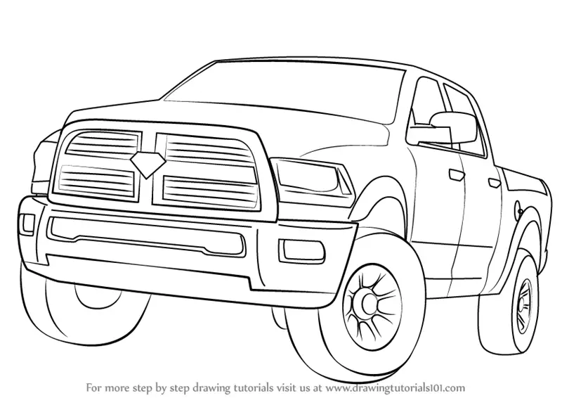 Learn How to Draw a Ram Truck (Trucks) Step by Step Drawing Tutorials