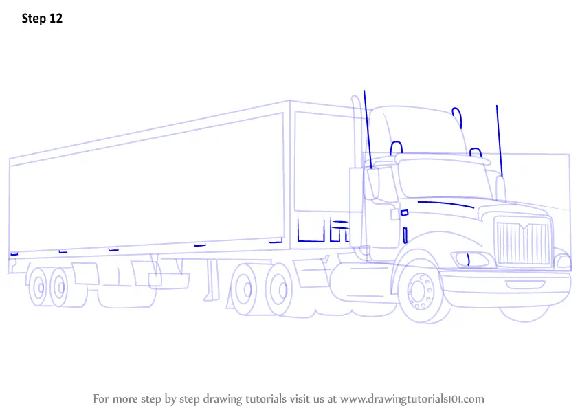 How to Draw a Truck and Trailer (Trucks) Step by Step