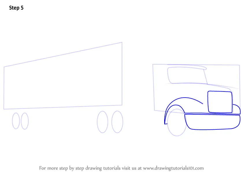 How to Draw a Truck and Trailer (Trucks) Step by Step
