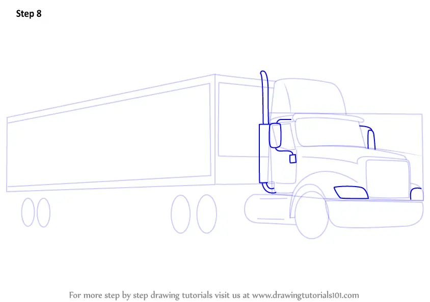 How to Draw a Truck and Trailer (Trucks) Step by Step