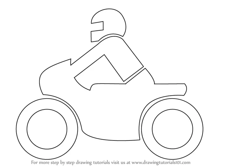 how to draw a motorcycle step by step easy