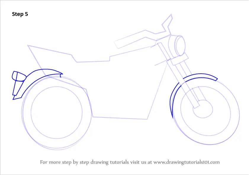 Learn How To Draw A Motorcycle Two Wheelers Step By Step