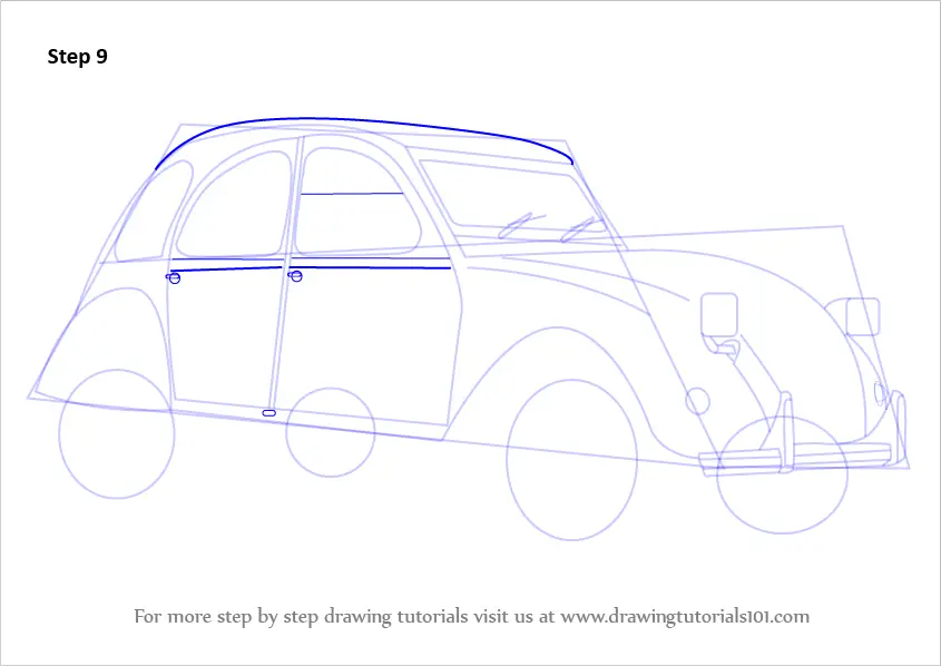 Learn How to Draw a Vintage Car (Vintage) Step by Step : Drawing Tutorials