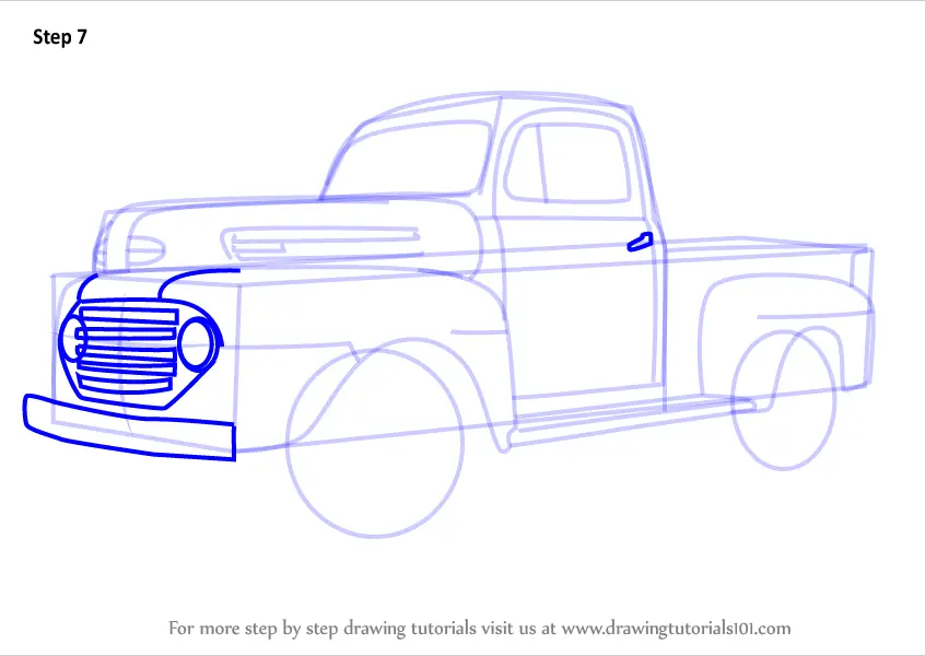 Learn How to Draw Vintage Truck v2 (Vintage) Step by Step : Drawing