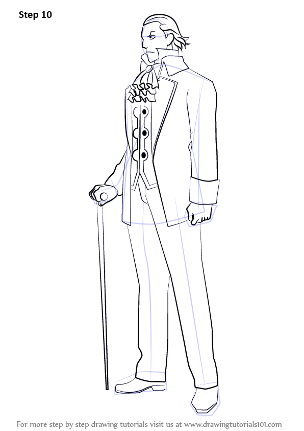 Learn How To Draw Manfred Von Karma From Ace Attorney Ace Attorney Step By Step Drawing Tutorials - manfred von karma roblox