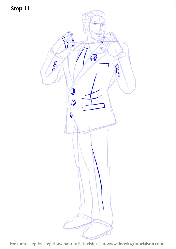 Learn How to Draw Redd White from Ace Attorney (Ace Attorney) Step by