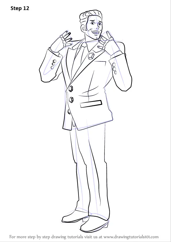 How To Draw Redd White From Ace Attorney Ace Attorney Step By Step