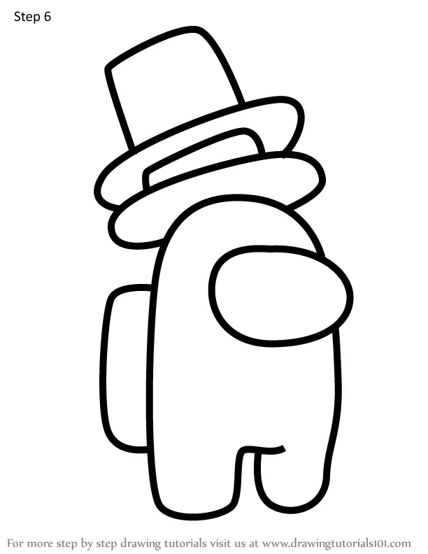 How to Draw Double Top Hat from Among Us (Among Us) Step by Step ...