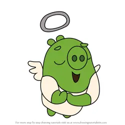 How to Draw Angel Pig from Angry Birds Pigs