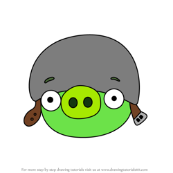 How to Draw Corporal Pig from Angry Birds Pigs