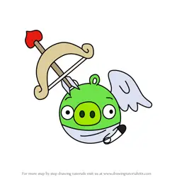 How to Draw Cupid Pig from Angry Birds Pigs