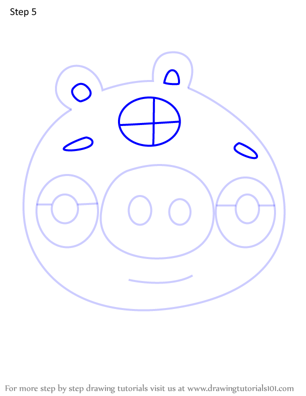 How to Draw Dummy Pig from Angry Birds Pigs (Angry Birds Pigs) Step by ...