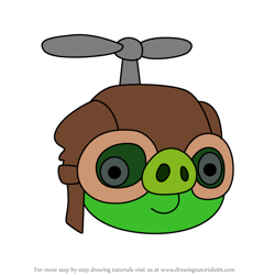 How to Draw Helipigs from Angry Birds Pigs