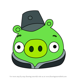 How to Draw Imperial Officer Pig from Angry Birds Pigs