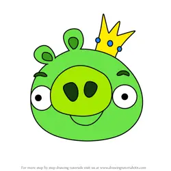 How to Draw King Pig from Angry Birds Pigs