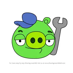 How to Draw Mechanic Pig from Angry Birds Pigs