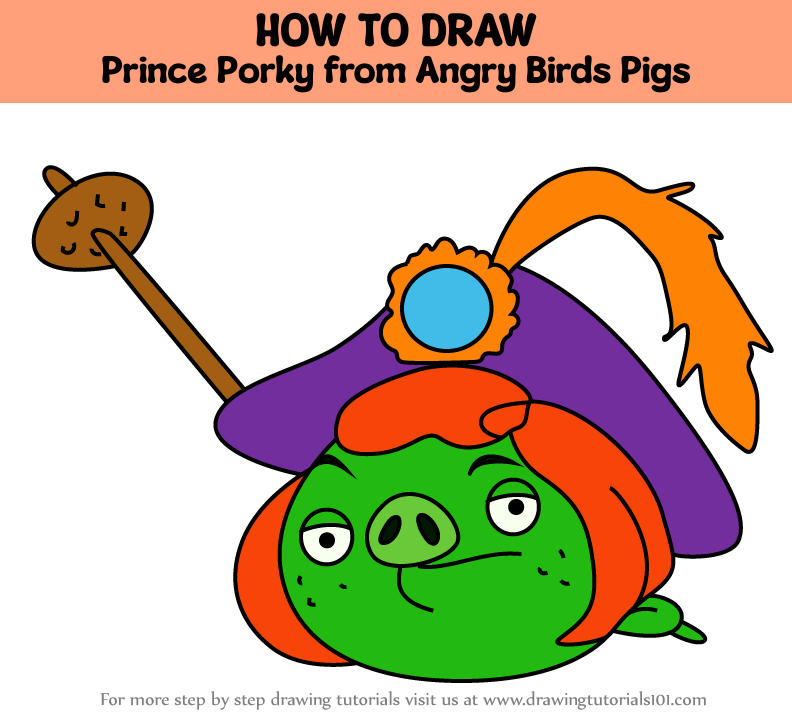 How to Draw Prince Porky from Angry Birds Pigs (Angry Birds Pigs) Step ...