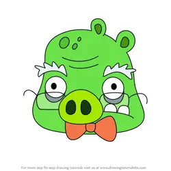 How to Draw Professor Pig from Angry Birds Pigs