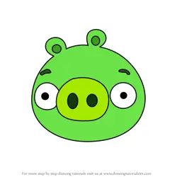 How to Draw Small Pig from Angry Birds Pigs