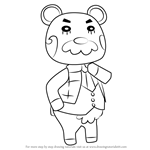 How to Draw Beardo from Animal Crossing