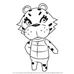 How to Draw Bianca Tiger from Animal Crossing