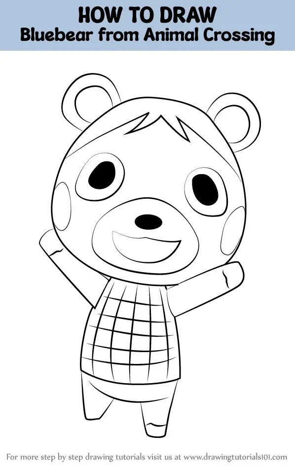 How To Draw Bluebear From Animal Crossing (Animal Crossing) Step By ...