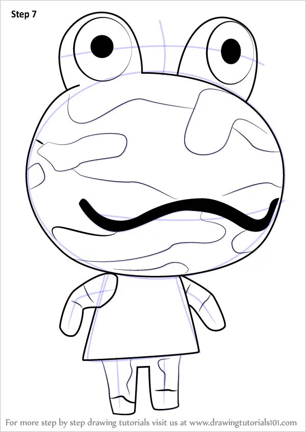 How to Draw Camofrog from Animal Crossing (Animal Crossing) Step by ...