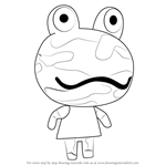 How to Draw Camofrog from Animal Crossing