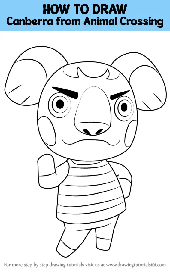 How To Draw Canberra From Animal Crossing (animal Crossing) Step By 