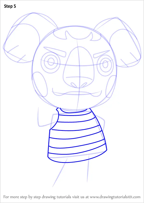 Step by Step How to Draw Canberra from Animal Crossing