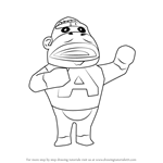 How to Draw Cesar from Animal Crossing
