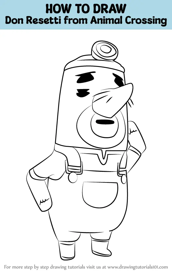 How to Draw Don Resetti from Animal Crossing (Animal Crossing) Step by ...